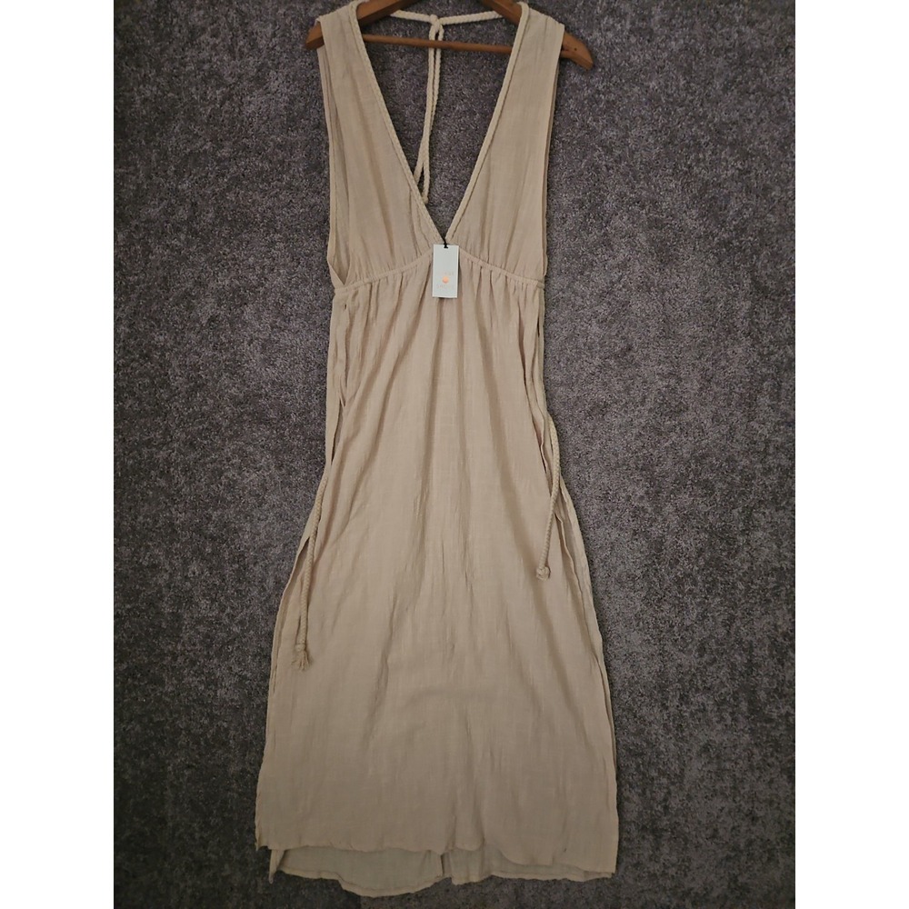 Shade & Shore Cover up midi Dress  Gauze Beach Nautral. Small 4-6